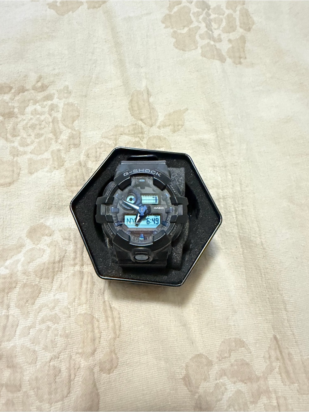 Men's Casio G-Shock Black & Blue Analog Digital Watch